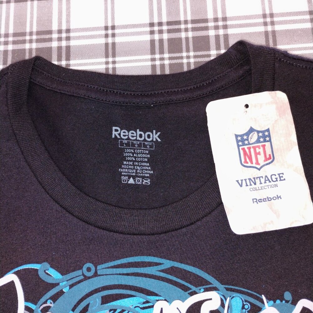 Carolina Panthers Women's Reebok Black Graphic T-Shirt Large New - Picture 2 of 6